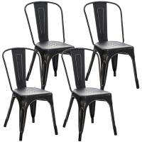 4er Set Stuhl Benedikt antik schwarz-gold 4er Set Stuhl Benedikt antik schwarz-gold