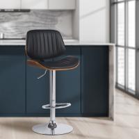 Barhocker Clawson Kunstleder chrom walnuss/schwarz Barhocker Clawson Kunstleder chrom walnuss/schwarz