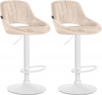 2er Set Barhocker Milet Samt W creme 2er Set Barhocker Milet Samt W creme