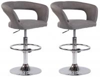 2er Set Barhocker Jaen Stoff grau 