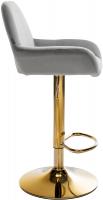 2er Set Barhocker Braga Gold Samt grau 