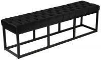 Sitzbank Polson Samt Schwarz 150 cm schwarz Sitzbank Polson Samt Schwarz 150 cm schwarz