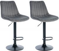 2er Set Barhocker Toni Samt schwarz dunkelgrau 2er Set Barhocker Toni Samt schwarz dunkelgrau
