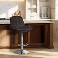 Barhocker Laurel Stoff chrom dunkelgrau 