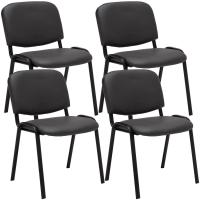 4er Set Besucherstuhl Ken Kunstleder grau 4er Set Besucherstuhl Ken Kunstleder grau
