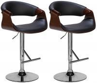 2er Set Barhocker Foley Kunstleder walnuss/schwarz 2er Set Barhocker Foley Kunstleder walnuss/schwarz
