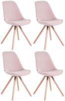 4er Set Stühle Toulouse Samt Rund natura (eiche) pink 4er Set Stühle Toulouse Samt Rund natura (eiche) pink