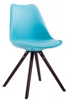 Besucherstuhl Toulouse Kunstleder Rund cappuccino (eiche) blau