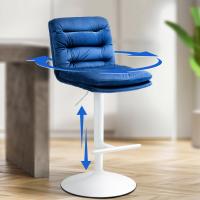 2er Set Barhocker Damar Samt weiß blau 2er Set Barhocker Damar Samt weiß blau