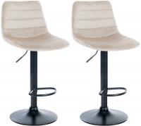 2er Set Barhocker Lex Samt Schwarz creme 2er Set Barhocker Lex Samt Schwarz creme