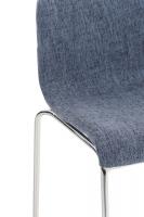 Barhocker Hoover Stoff 4-Fuß Gestell Chrom blau Barhocker Hoover Stoff 4-Fuß Gestell Chrom blau
