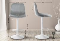 2er Set Barhocker Divo Samt Weiß grau 