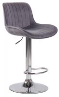 Barhocker Lentini Samt chrom dunkelgrau Barhocker Lentini Samt chrom dunkelgrau