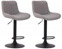 2er Set Barhocker Lentini Stoff schwarz grau 2er Set Barhocker Lentini Stoff schwarz grau
