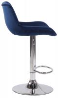 Barhocker Lentini Samt chrom blau Barhocker Lentini Samt chrom blau