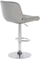 Barhocker Solon Chrom Samt grau Barhocker Solon Chrom Samt grau