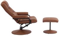 Sessel Ennis mit Fußhocker hellbraun 