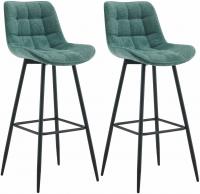 2er Set Barhocker Dartford Stoff grün 2er Set Barhocker Dartford Stoff grün