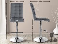 Barhocker Peking V2 Kunstleder chrom grau Barhocker Peking V2 Kunstleder chrom grau