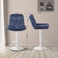 Barhocker Laurel Samt weiß blau 