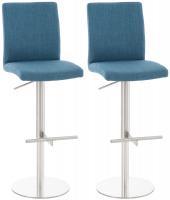 2er Set Barhocker Cadiz Stoff edelstahl blau 2er Set Barhocker Cadiz Stoff edelstahl blau