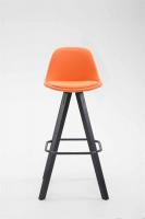 Barhocker Franklin Vollgepolstert Kunstleder Square Schwarz (eiche) orange 