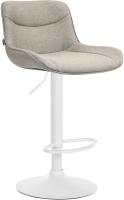 Barhocker Vonore Stoff weiß taupe Barhocker Vonore Stoff weiß taupe