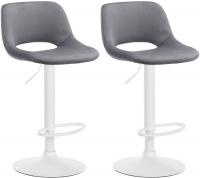 2er Set Barhocker Camden Samt weiß dunkelgrau 2er Set Barhocker Camden Samt weiß dunkelgrau