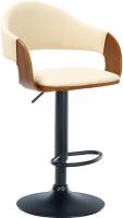 Barhocker Nilse Kunstleder schwarz walnuss/creme Barhocker Nilse Kunstleder schwarz walnuss/creme