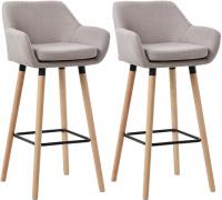 2er Set Barhocker Grant Stoff taupe 2er Set Barhocker Grant Stoff taupe