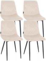 4er Set Stühle Telde Samt creme 4er Set Stühle Telde Samt creme
