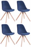 4er Set Stühle Toulouse Samt Rund natura (eiche) blau 4er Set Stühle Toulouse Samt Rund natura (eiche) blau