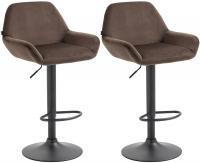 2er Set Barhocker Braga Samt schwarz braun 2er Set Barhocker Braga Samt schwarz braun