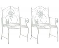 2er Set Gartenstühle Punjab antik weiß