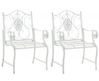2er Set Gartenstühle Punjab antik weiß 2er Set Gartenstühle Punjab antik weiß