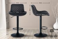 2er Set Barhocker Minosa Samt schwarz 2er Set Barhocker Minosa Samt schwarz