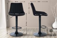 2er Set Barhocker Toni Stoff schwarz schwarz 