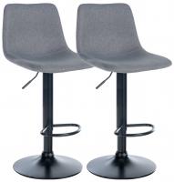 2er Set Barhocker Divo Stoff Schwarz grau 2er Set Barhocker Divo Stoff Schwarz grau