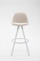 Barhocker Franklin Stoff Rund Weiß (eiche) creme 