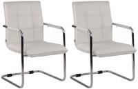 2er Set Besucherstühle Gandia Kunstleder chrom weiß 2er Set Besucherstühle Gandia Kunstleder chrom weiß