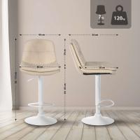 Barhocker Laurel Stoff weiß creme Barhocker Laurel Stoff weiß creme