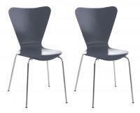2er Set Besucherstuhl Calisto grau 