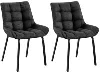 2er Set Stuhl Saranda Stoff schwarz titangrau 2er Set Stuhl Saranda Stoff schwarz titangrau
