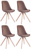 4er Set Stühle Toulouse Samt Rund natura braun 4er Set Stühle Toulouse Samt Rund natura braun