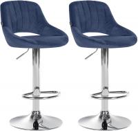 2er Set Barhocker Milet Samt C blau 2er Set Barhocker Milet Samt C blau
