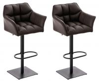 2er Set Barhocker Damaso Kunstleder schwarz braun 2er Set Barhocker Damaso Kunstleder schwarz braun