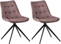 2er Set Esszimmerstuhl Merna Samt braun 2er Set Esszimmerstuhl Merna Samt braun