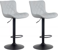 2er Set Barhocker Emma Kunstleder grau 2er Set Barhocker Emma Kunstleder grau