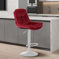 Barhocker Laurel Samt weiß rot