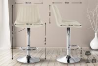 2er Set Barhocker Toni Kunstleder chrom creme 